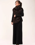 VELOUR Brown Fur Cape