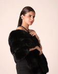 CELINE Black Fur Stole