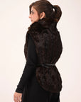 VELOUR Brown Fur Cape