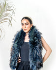 Full Natural Fur Stole - Royal Blue - LA' PELLO