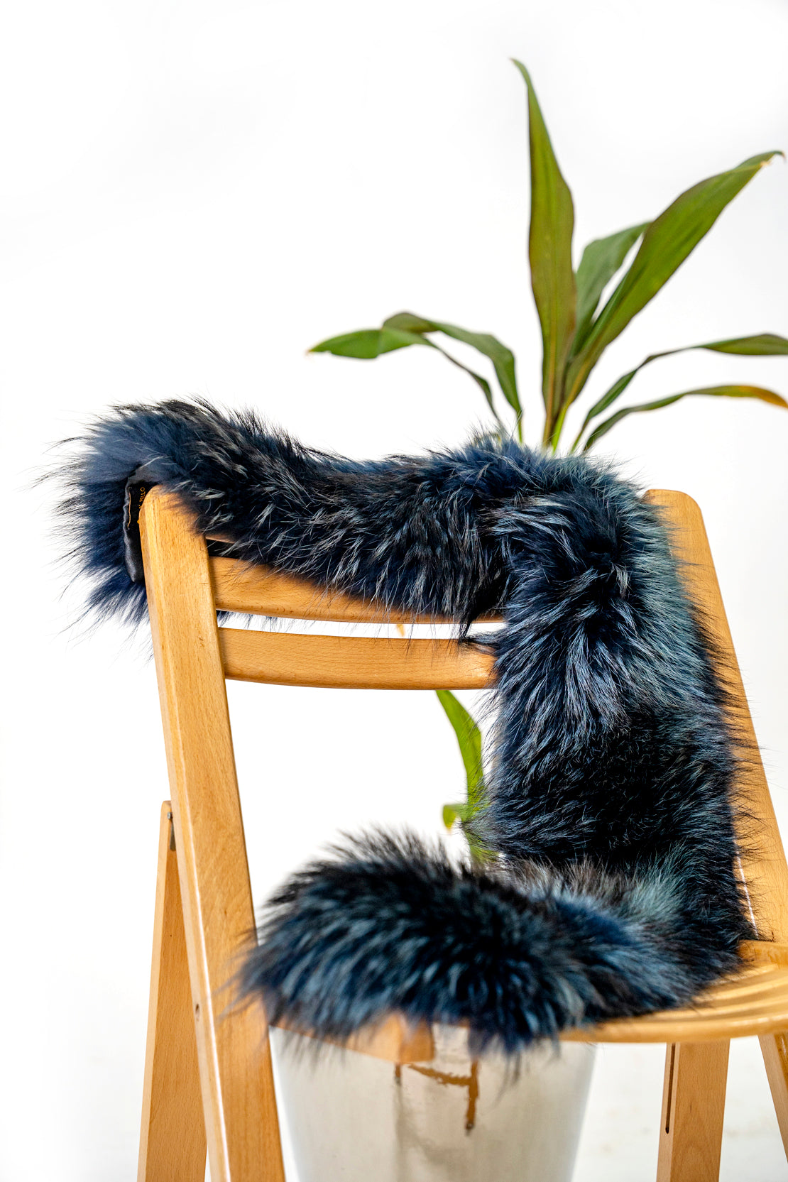 Full Natural Fur Stole - Royal Blue - LA' PELLO