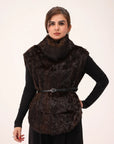 VELOUR Brown Fur Cape