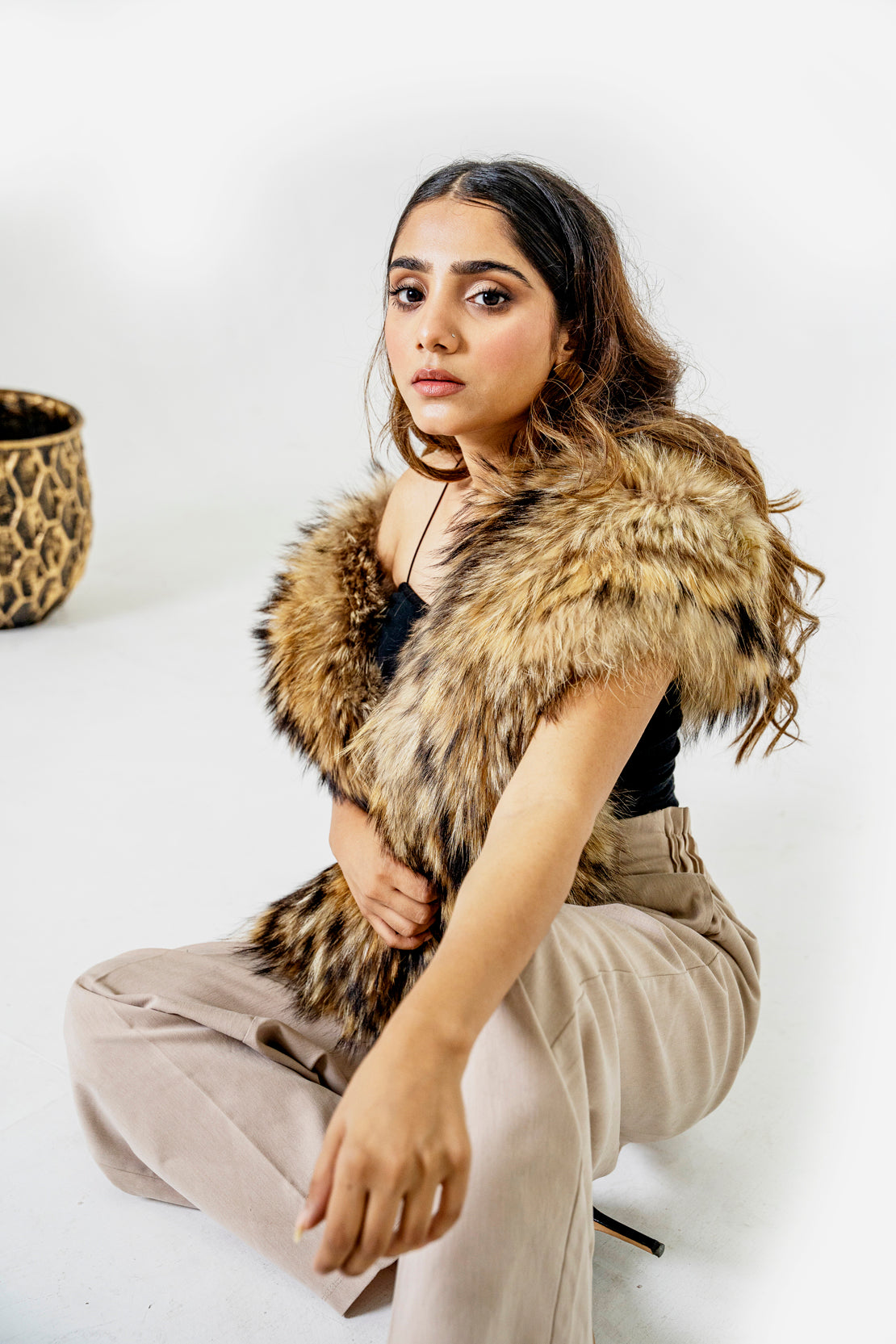 Full Natural Fur Stole - Naturale - LA' PELLO